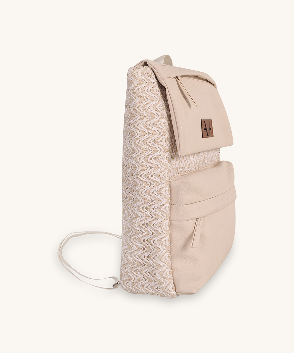 Chic ivory Flap back pack