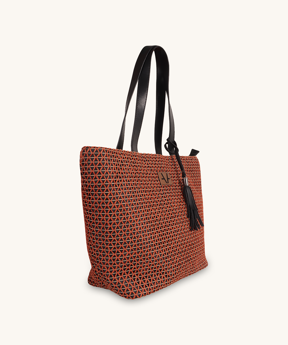 Crimson cross Tote