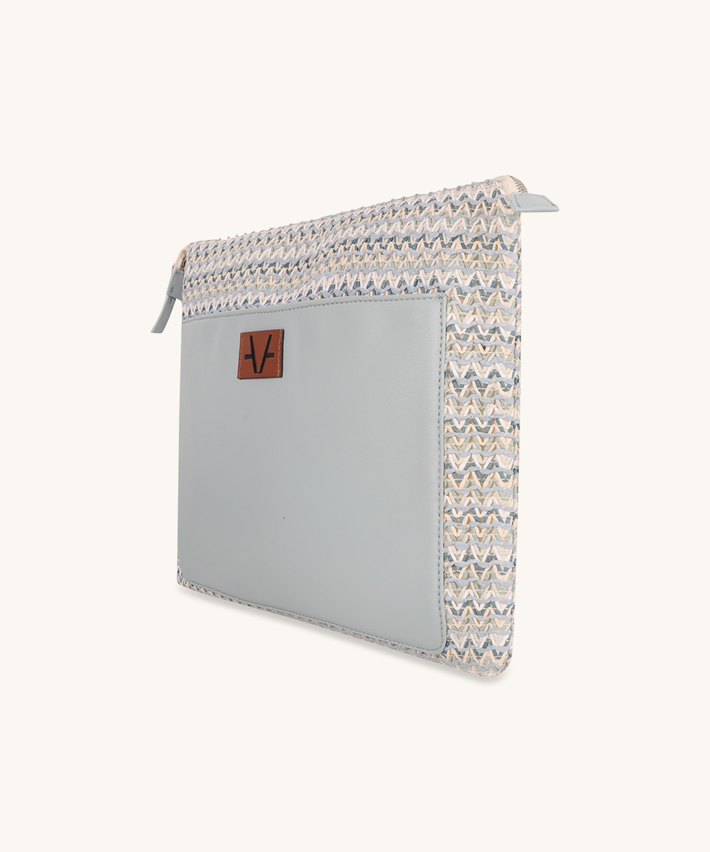 Ocean Bloom Vegan Sleeve Laptop Bag - Blue