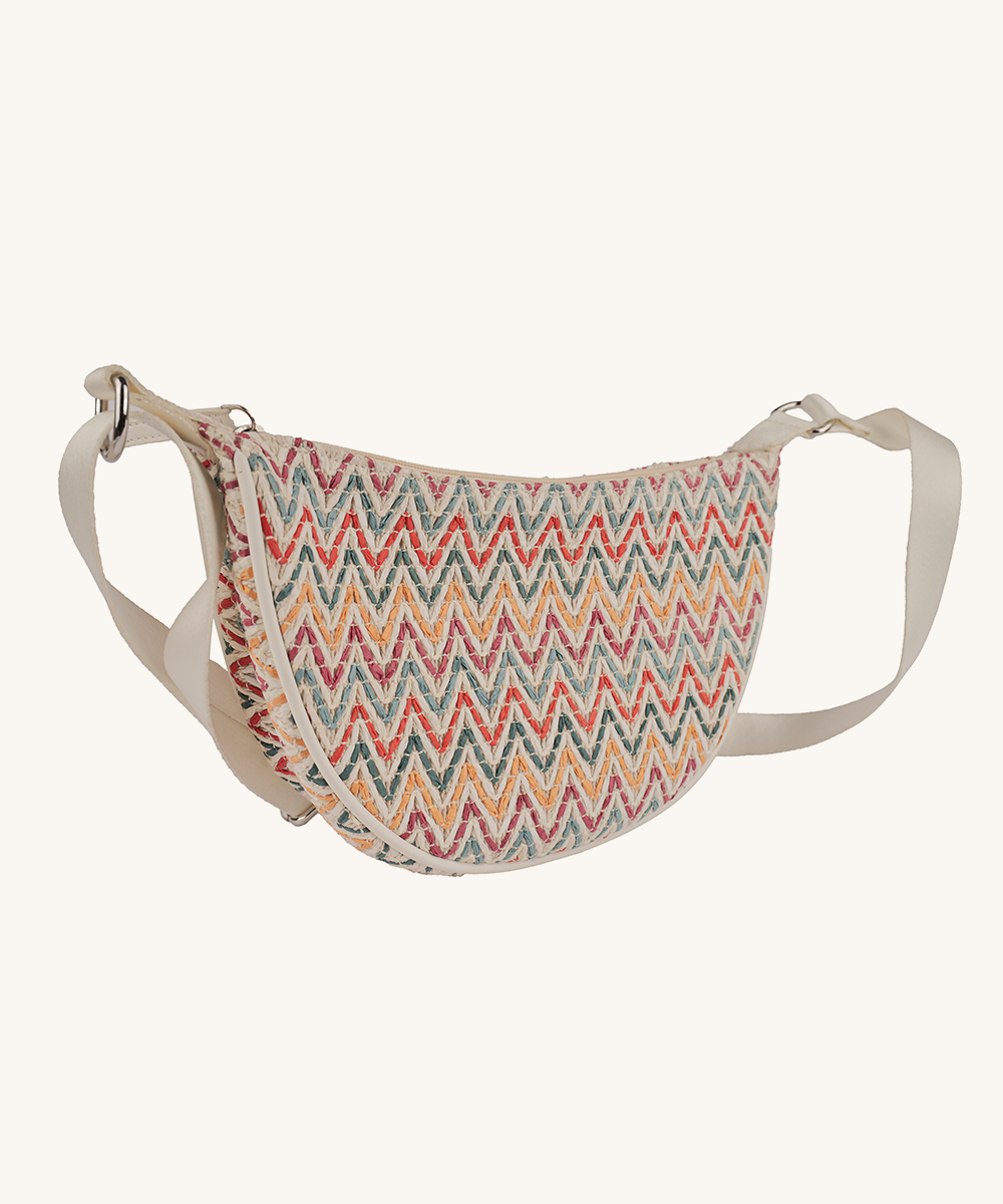 Vibrant Mosaic Moon Cross Body