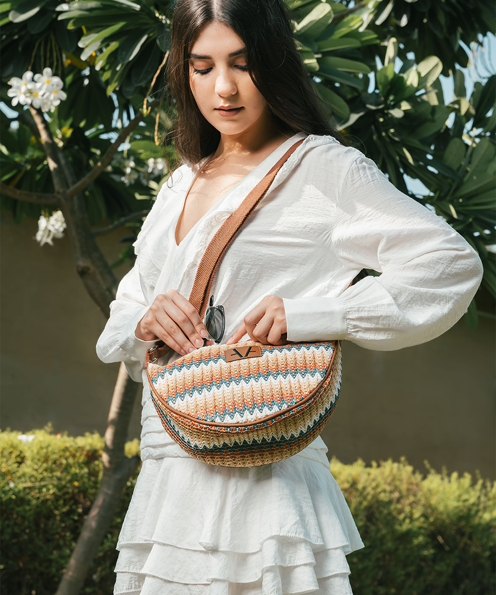Nomad weave Moon cross body