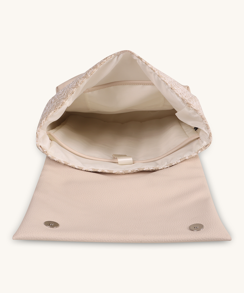 Chic ivory Flap back pack