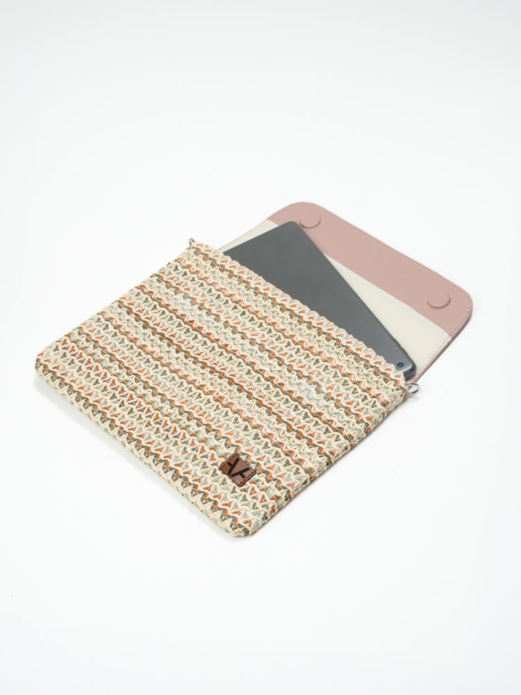Blush Bloom ipad sleeve with handle