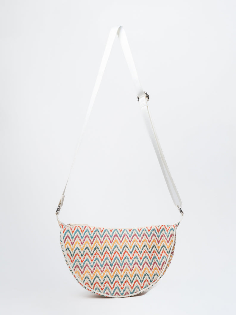 Vibrant Mosaic Moon Cross Body