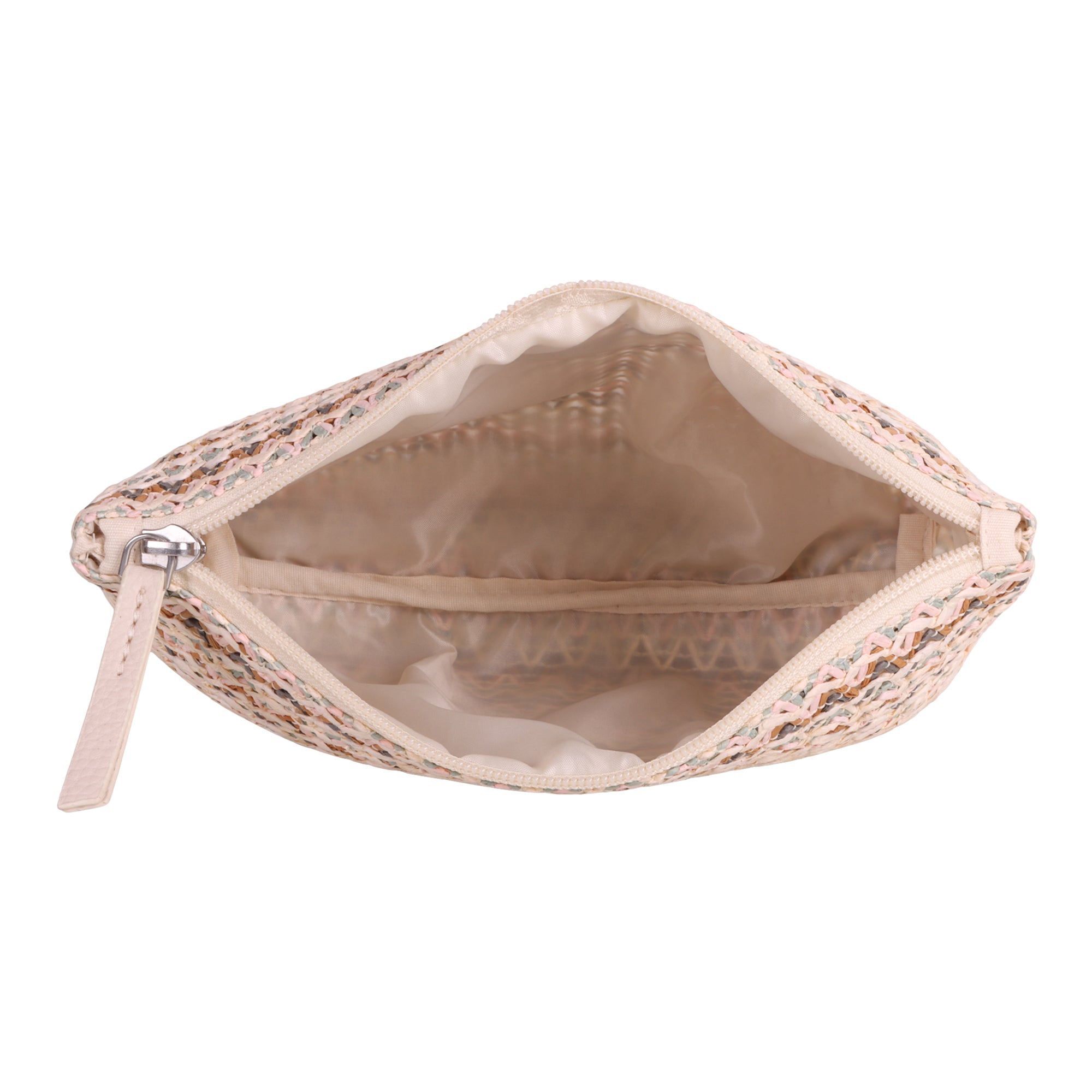 Pink Blush Raffia Pouch Bag - Eco-Friendly Craft