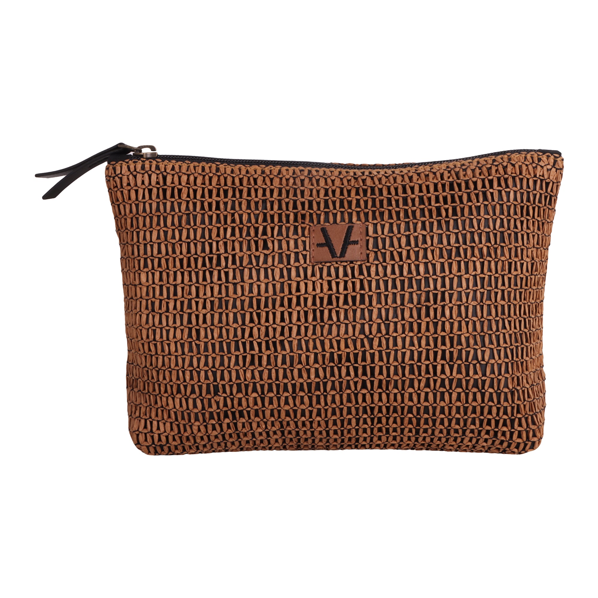 Amber Vegan Leather Big Pouch Bag in Rustic Brown
