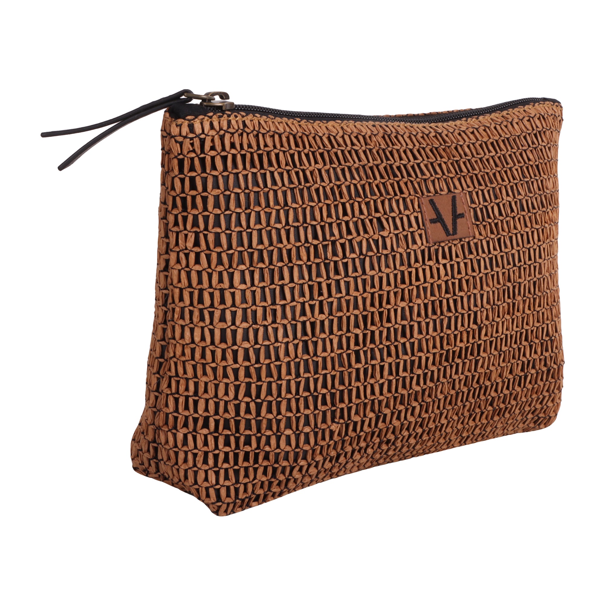 Amber Vegan Leather Big Pouch Bag in Rustic Brown
