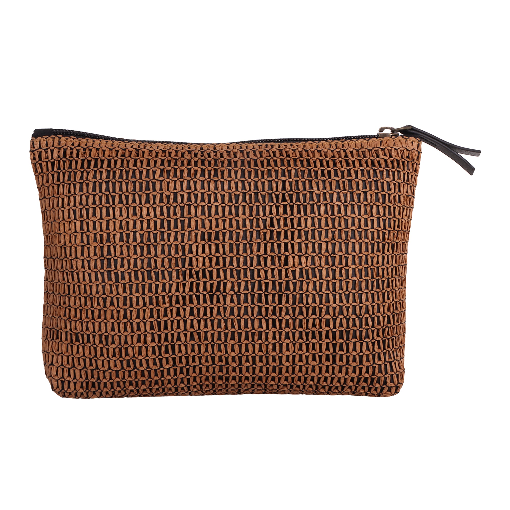 Amber Vegan Leather Big Pouch Bag in Rustic Brown