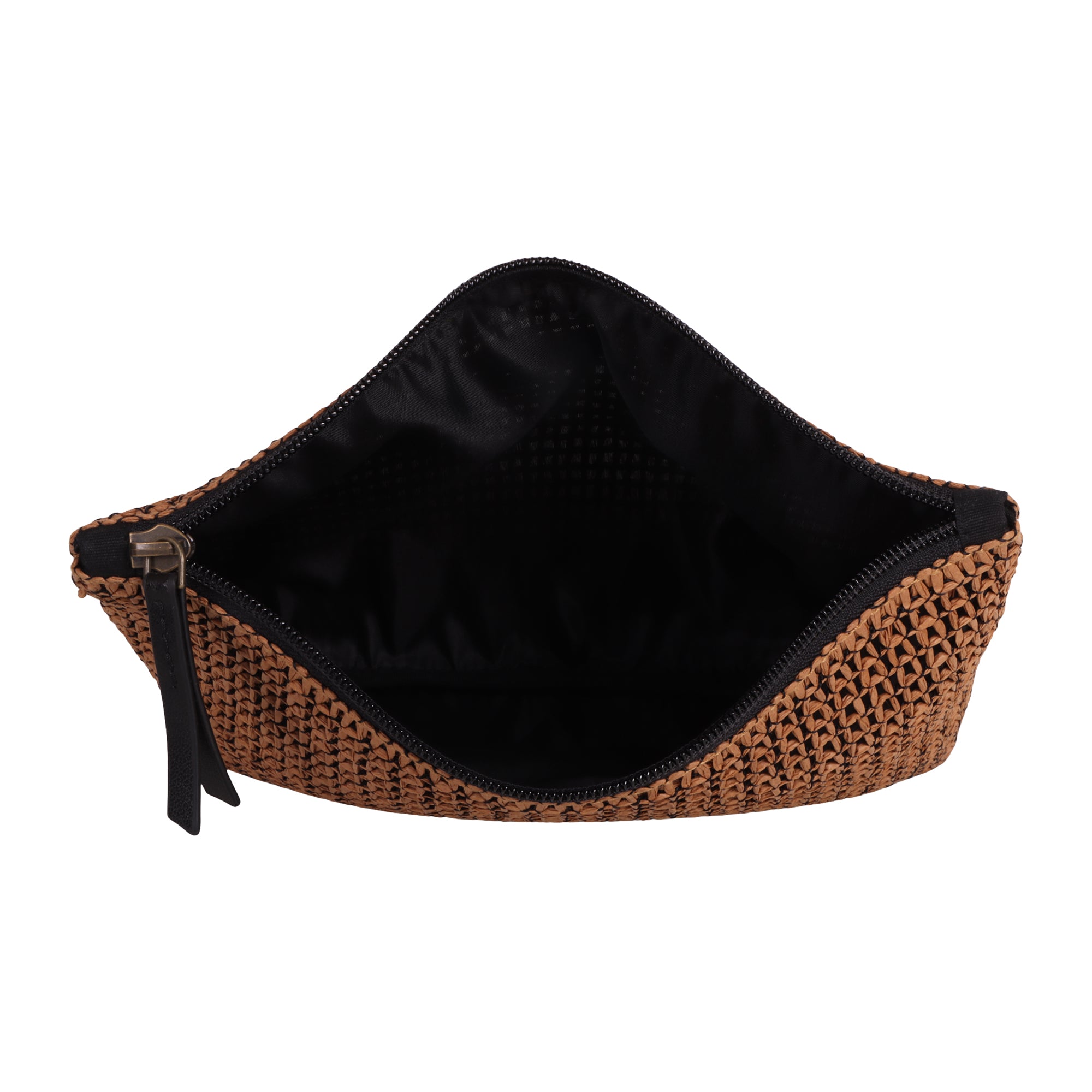 Amber Vegan Leather Big Pouch Bag in Rustic Brown