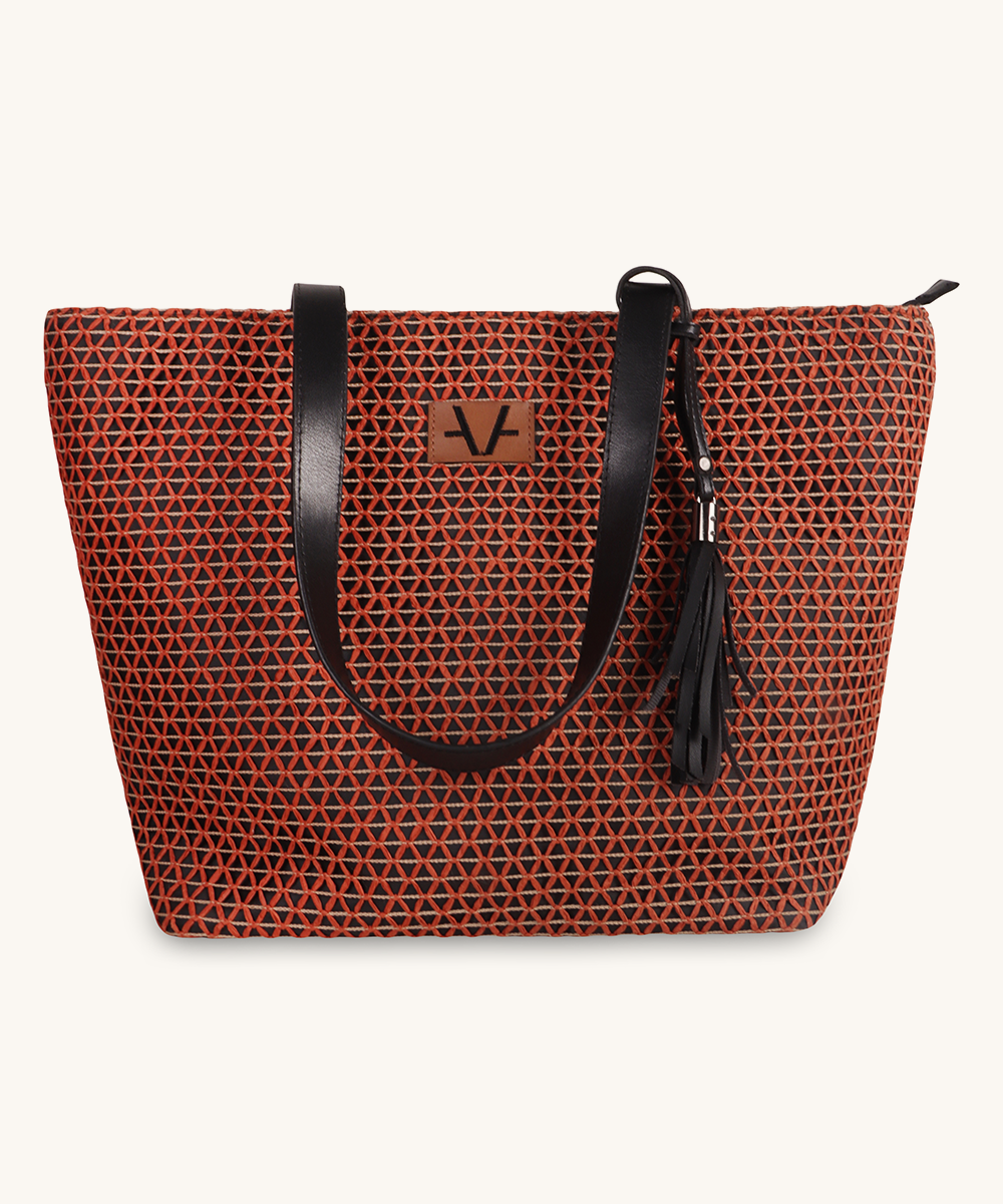 Crimson cross Tote