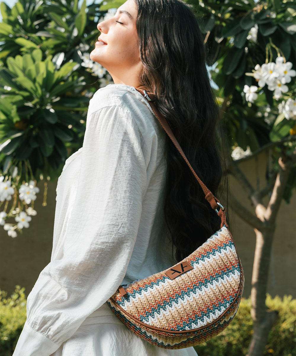 Nomad weave Moon cross body