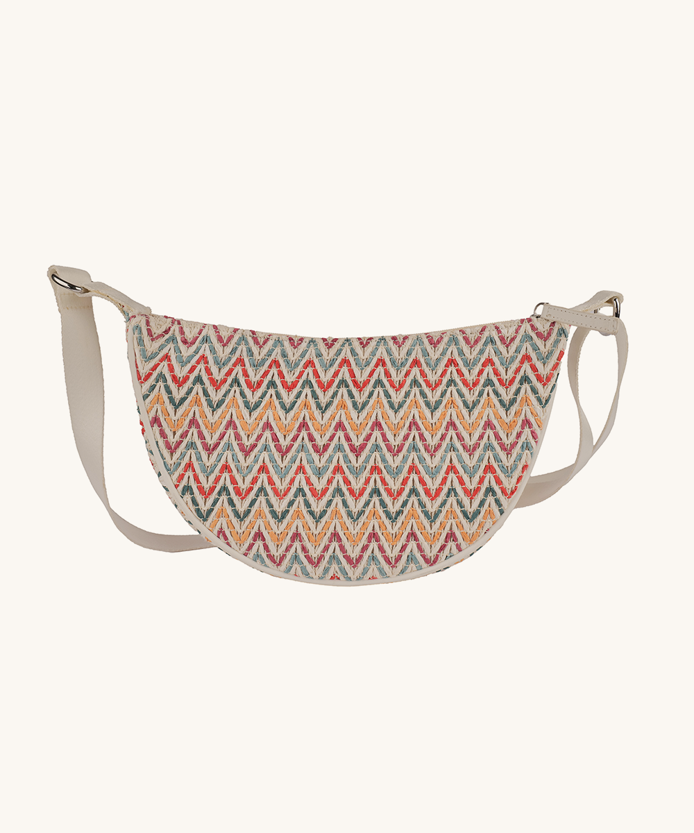 Vibrant Mosaic Moon Cross Body