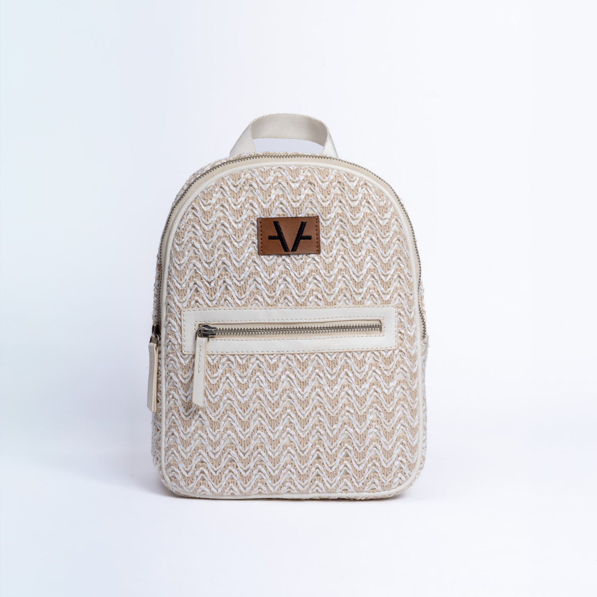 designer white leather backpack Chic ivory Mini Back Pack