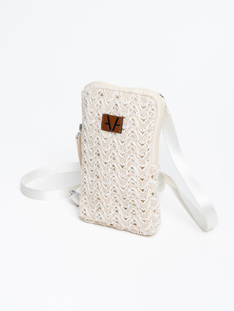 chic ivory mobile pouch