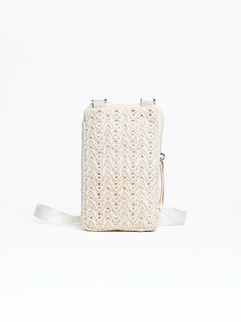 chic ivory mobile pouch