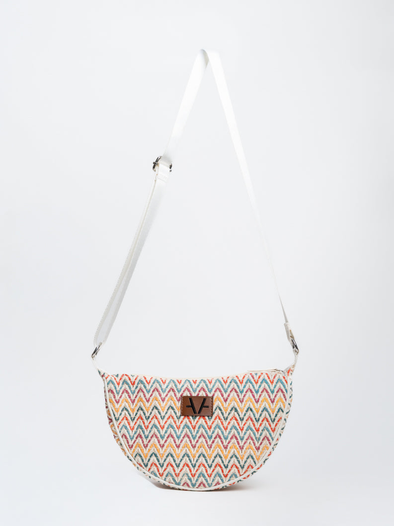 Vibrant Mosaic Moon Cross Body