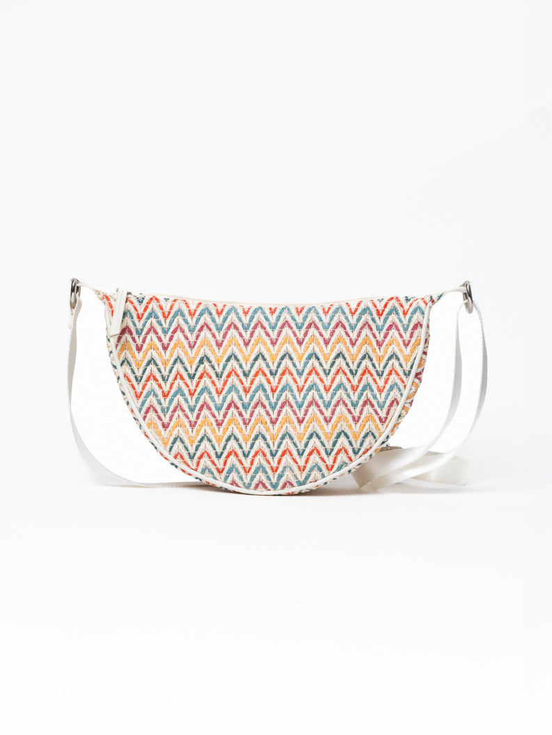 Vibrant Mosaic Moon Cross Body