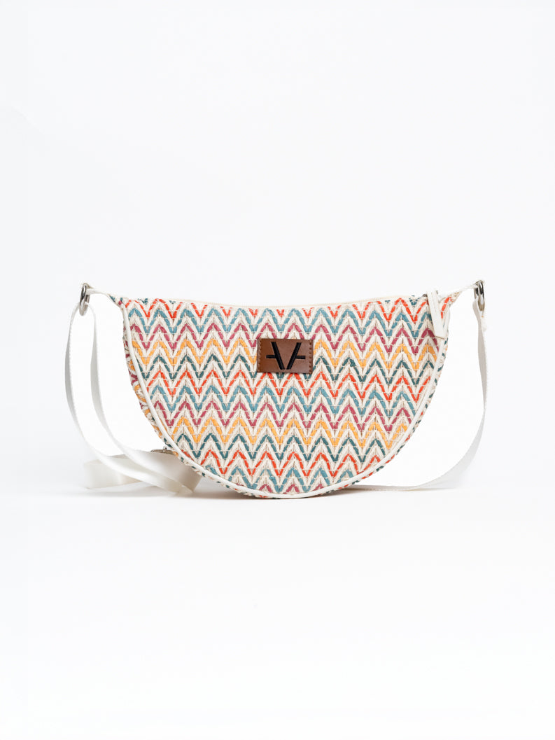 Vibrant Mosaic Moon Cross Body