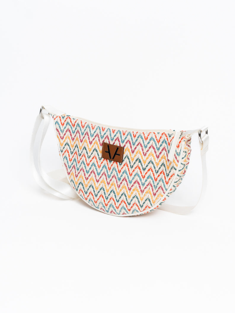 Vibrant Mosaic Moon Cross Body