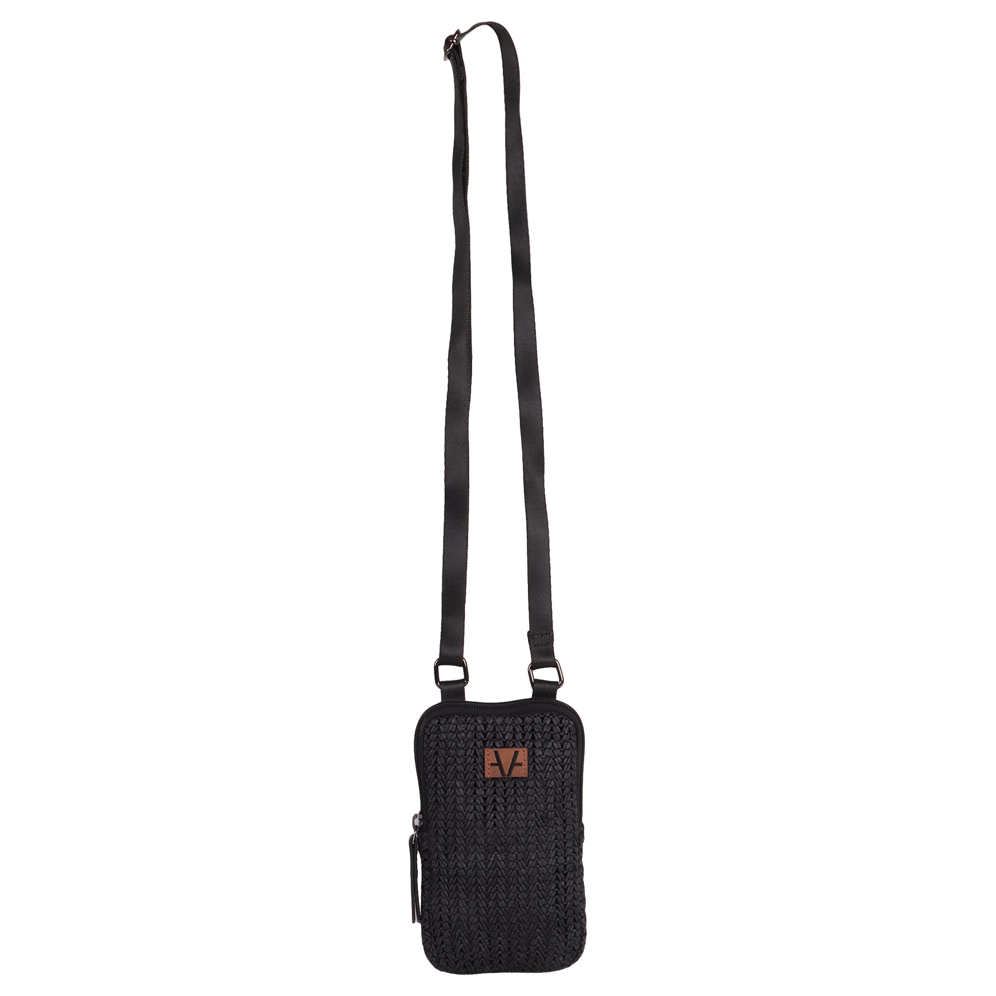 ZENITH Noir Weave Mobile Pouch for Minimalist Women